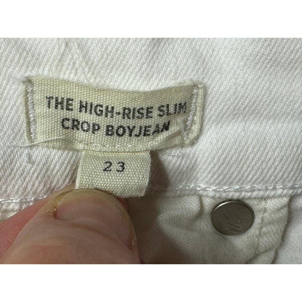 Madewell Women's White The High Rise Slim Crop Boy Jeans - Size 23 (25x25) - Picture 5 of 6